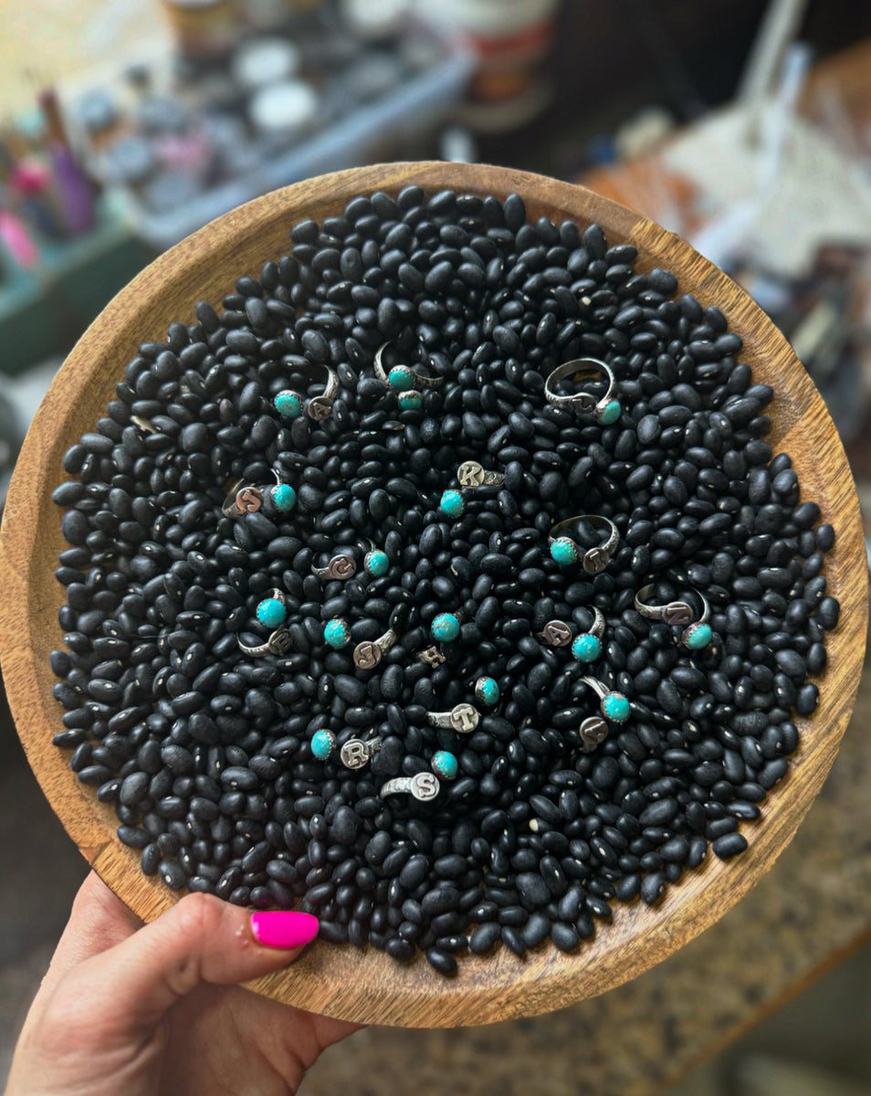 Adjustable Initial Rings – Bar Circle L Leather Bags