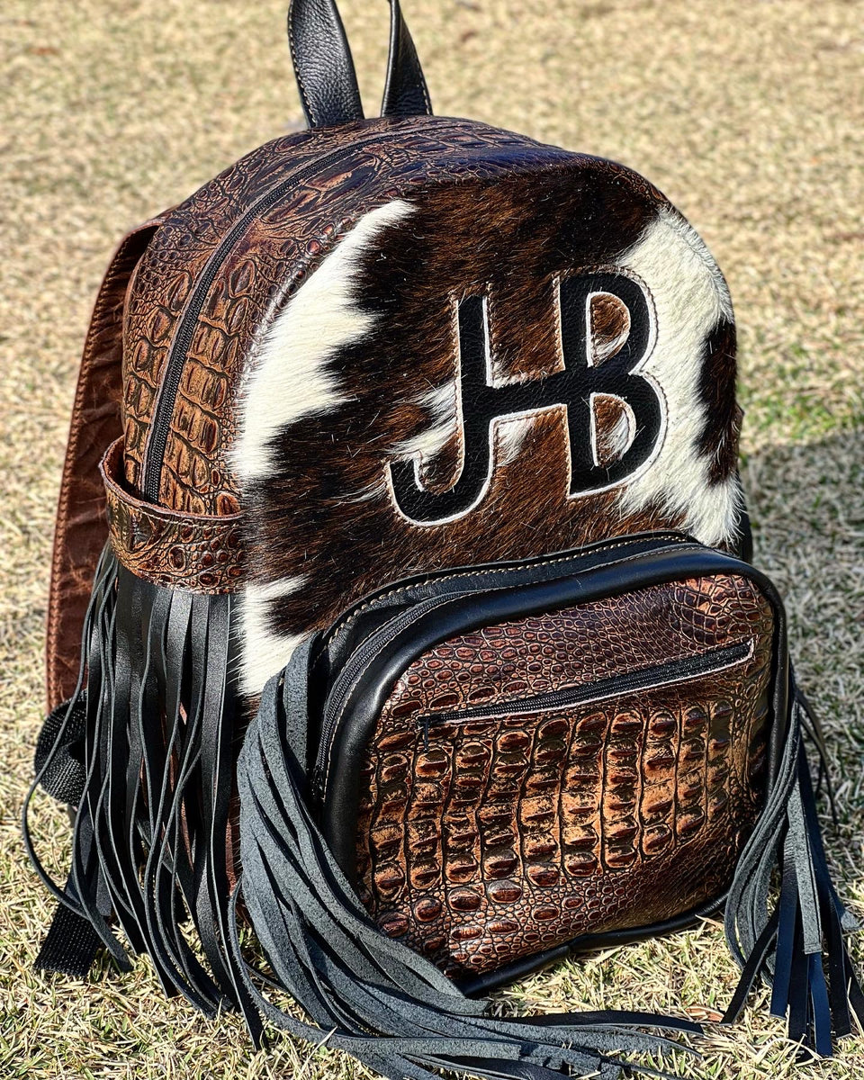 Custom Backpack – Bar Circle L Leather Bags