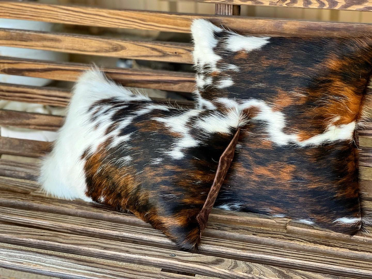 Custom Cowhide Pillows – Bar Circle L Leather Bags