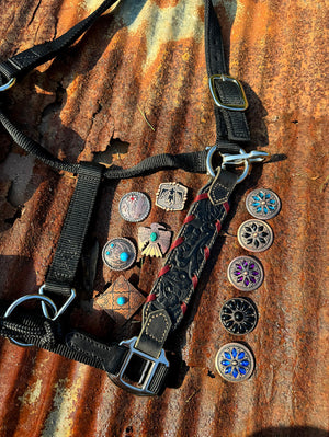 Black Tooled Hybrid Halter