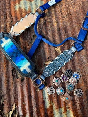 Blue wool inlay Halter