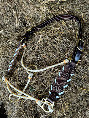 Brown Snakeskin Leather Hybrid Halter