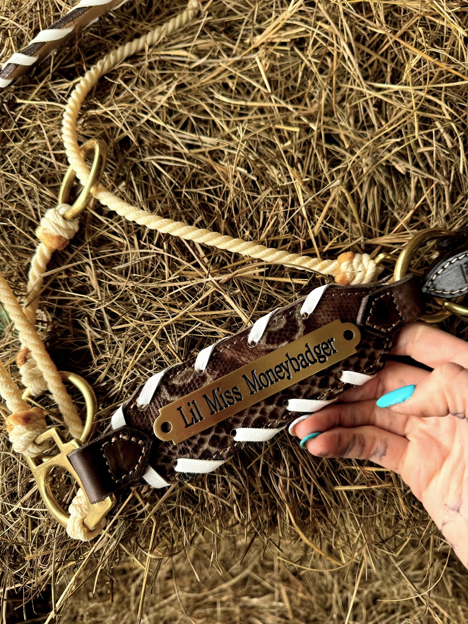 Brown Snakeskin Leather Hybrid Halter