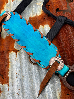 Turquoise Roughout Buckle Halter