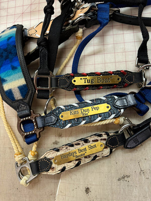 Blue wool inlay Halter
