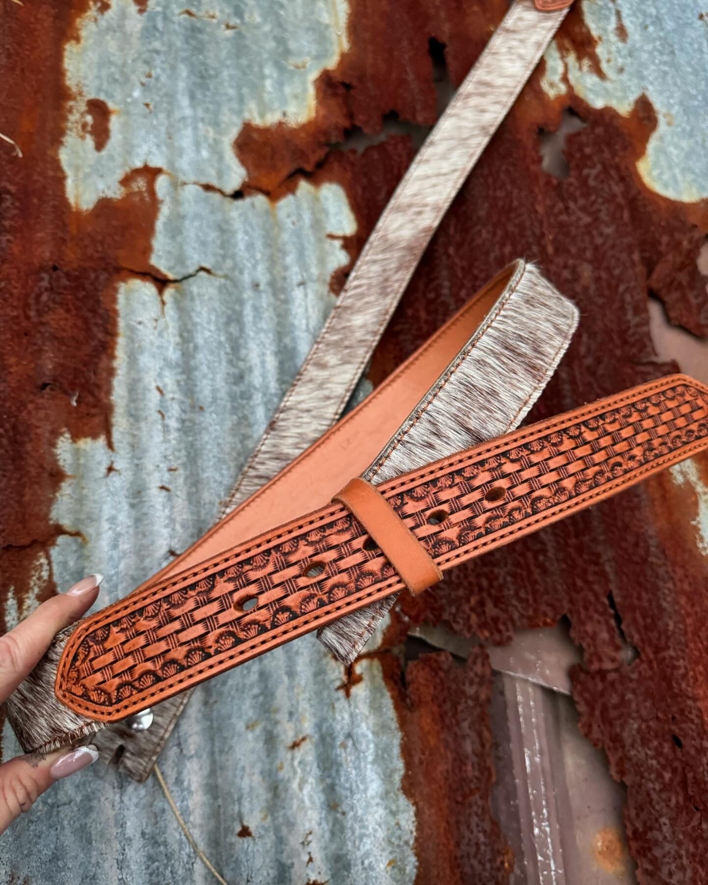 Cowhide Belts Sz 30 & 34