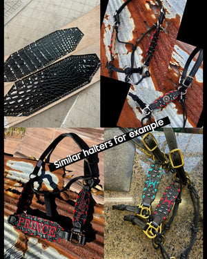 “Finish your own way” Halter (Black & Silver Gator)