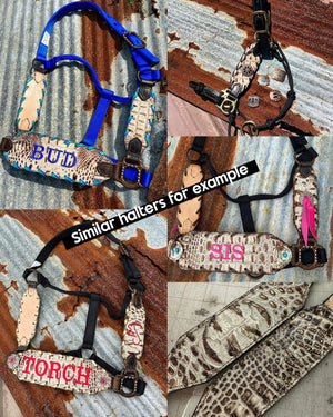 “Finish your own way” Halter (Ivory Gator)
