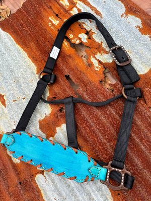 Turquoise Roughout Buckle Halter