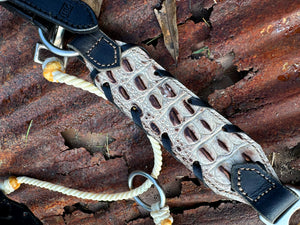 Ivory & Black Leather Hybrid Halter