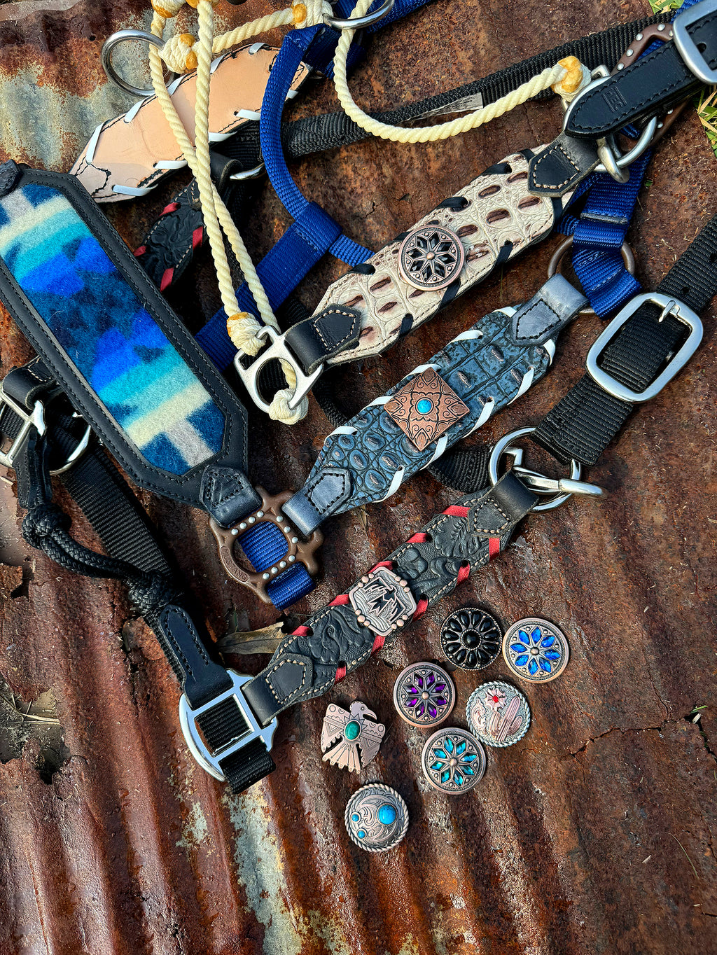 Blue wool inlay Halter