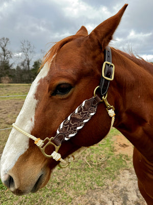 Brown Snakeskin Leather Hybrid Halter