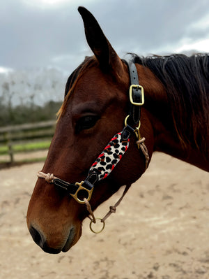 Leopard Leather Hybrid Halter