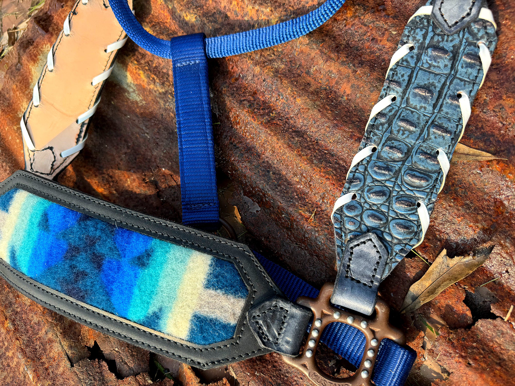 Blue wool inlay Halter