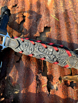 Black Tooled Hybrid Halter
