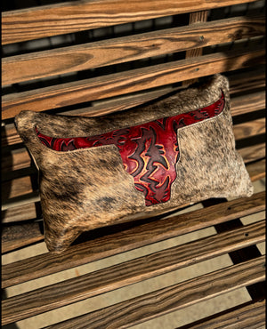 12”x18” Cowhide Pillow w/ Steerhead