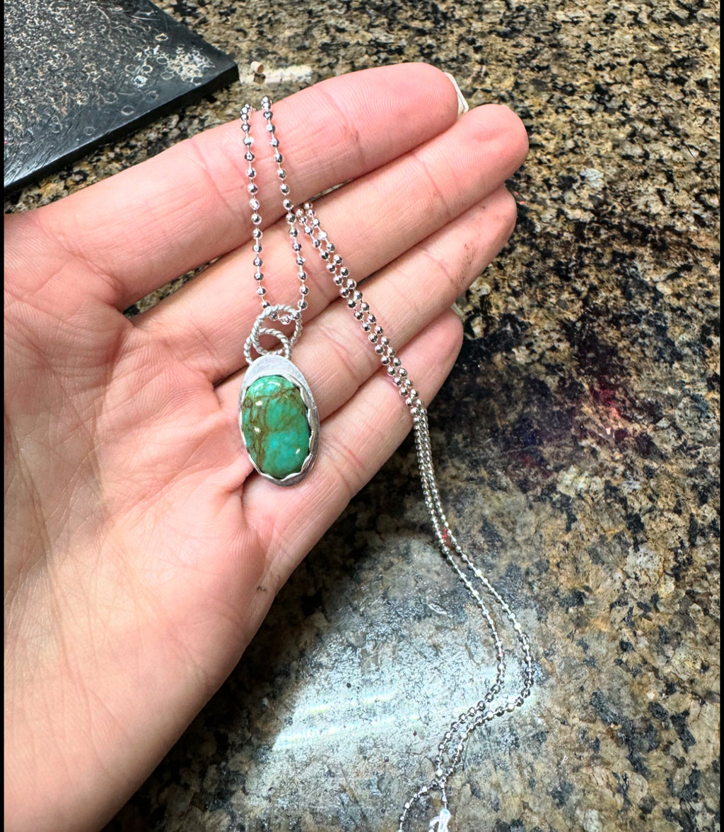 Authentic Turquoise Pendant & 20” Chain