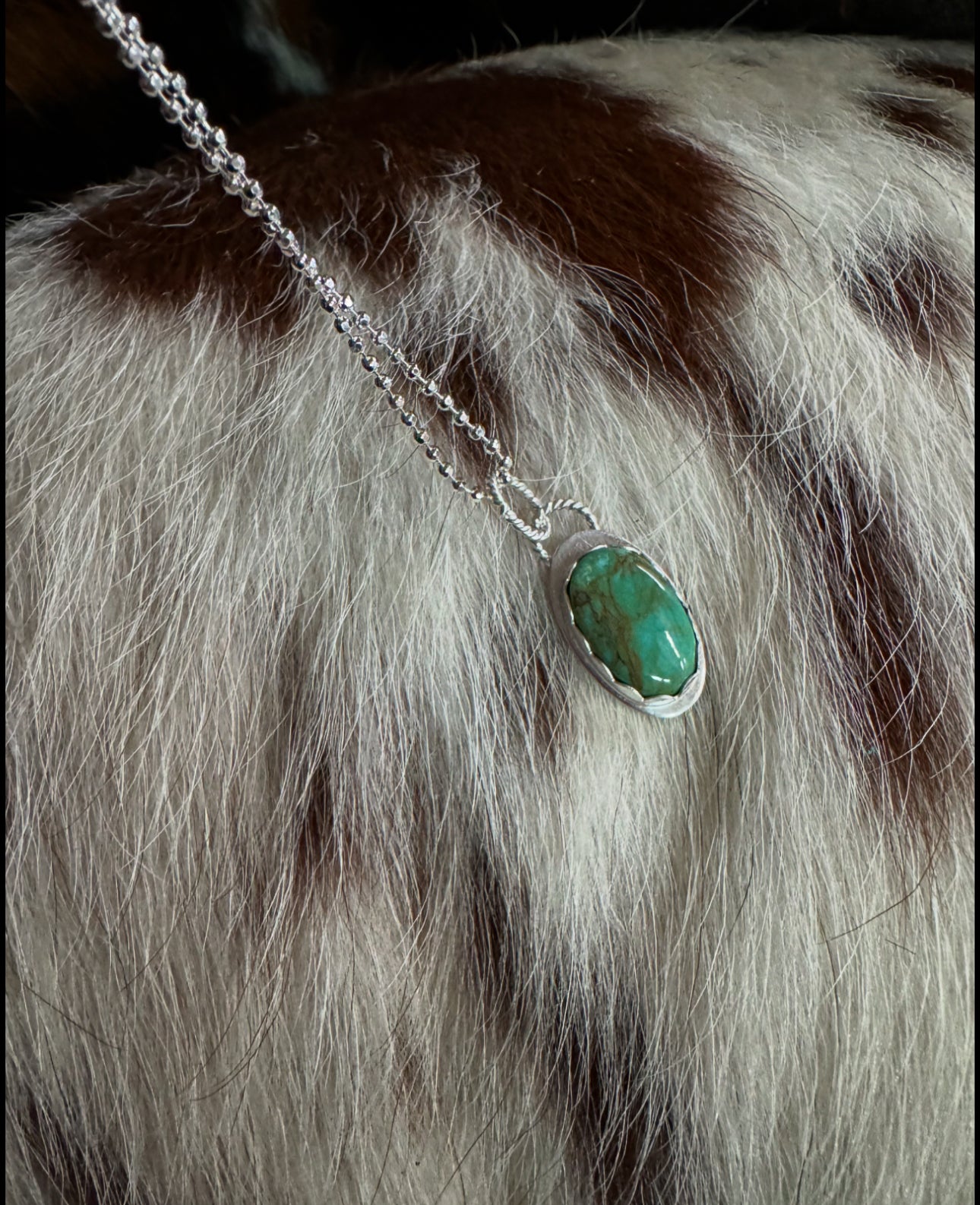 Authentic Turquoise Pendant & 20” Chain