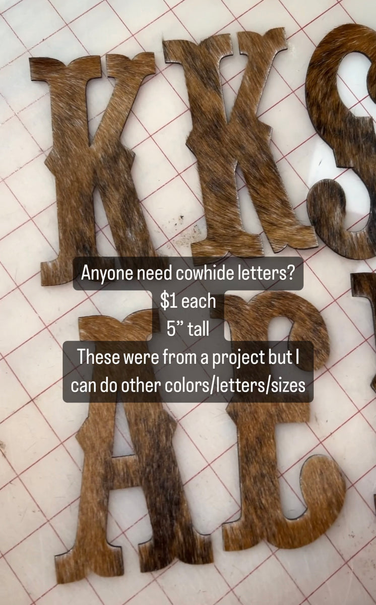 Cowhide Letters – Bar Circle L Leather & Bags